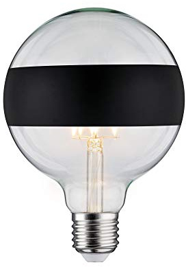 Paulmann 28682 Lampadina LED filamento G125 6,5 Watt lampadina cerchio a specchio nero opaco 2700 K bianco caldo dimmerabile E27