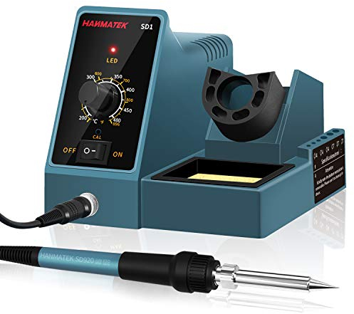 Lötstationen, HANMATEK Lötkolben SD1,60W Professionell Lötstation Set 200~480℃ Temperaturkontrolle Lötkolben Set für Schule Labor Hobbylöten
