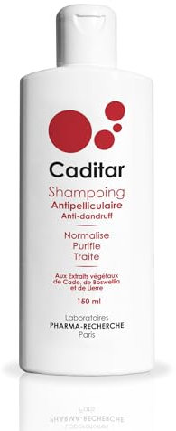 Caditar Antipelliculaire • Shampoing antipelliculaire • Flacon 150ml • Sans Parabene, Sans Phénoxyéthanol et Sans Silicone • Fabriqué en France par LABORATOIRES PHARMA-RECHERCHE