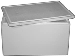Thermobox, Styroporbox / Eisbox für Essen, Getränke & temperaturempfindliche Ware, Isolierbox aus Styropor mit Deckel, Maße: verschiedene, Volumen: bis 60,9 Liter