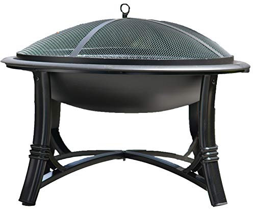 VEDKYY Brasero Exterieur Fonte Barbecue Plancha Terrasse Jardin Haut Rond Fixe, Brazeros Exterieur Bois Pot Grande Taille, 2 in 1, Fire Pit Tripod Outdoor Camping, Charbon De Bois, Barbecook,71 cm