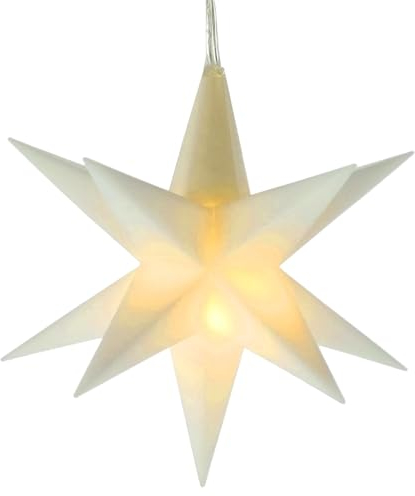 Spetebo LED Weihnachtsstern 3D warm weiß 12 cm mit Timer - weiß - Deko Leuchtstern Batterie betrieben für Innen - Stern Leuchte Fensterdeko Weihnachten Advent Winter Deko Beleuchtung