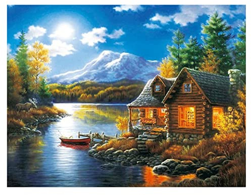 cukol cukol Kreuzstich Stickpackungen Set Vorgedruckt Erwachsene 36x46 cm | Stickbilder mit 11ct, Kreatives Bastelset Hobby zum Sticken für Frauen, Stickset für Diy Home Deko, Landschaft Motiv