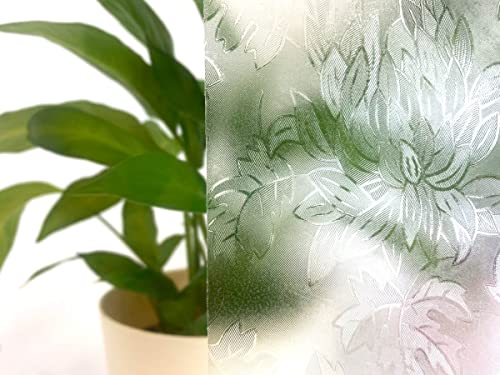 Selbstklebende transparente Folie BLÄTTE [122x100 cm] | Fensterfolie - Dekofolie Privatsphäre | Milchglasfolie Blickdicht Sichtschutzfolie für Zuhause und Büro