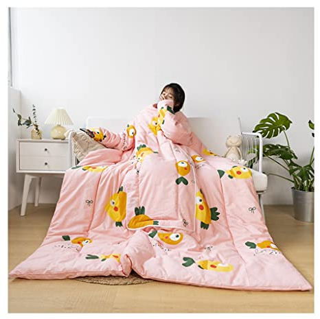 tragbare steppdecke mit ärmeln Tragbare Kuscheldecke Mit Zwei Ärmeln Und Reißverschluss Sofadecke Zum Schlafen, Arbeiten, Autofahren, Fernsehen, Spielen (Size : 120x155cm)
