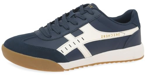 Skechers Zinger 2.0 Manzanilla Totale Sneakers Uomo, Navy Duraleather Suede Bianco Trim, 39 EU