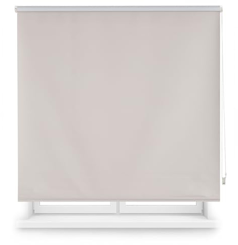 Blindecor Verdunkelungsrollo, nach Maß, Grau, 95 x 230 cm (B x H), Stoffgröße 92 x 225 cm, Verdunkelungsrollo für Fenster