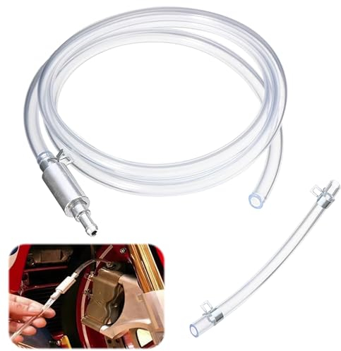 Purge De Frein De Moto Hydraulique Universel pour Moto, Moto Purgeur de Freins Vélo Voiture Corps en Aluminium Durable, Tuyau Transparent en PVC, Adapté à Tous Types de Freins Hydrauliques, Blanc