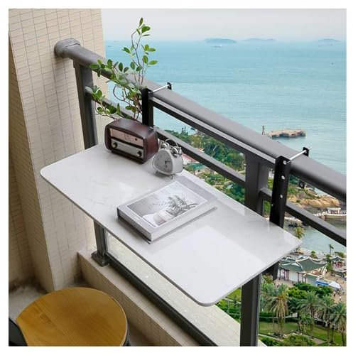 Höhenverstellbarer Balkonhängetisch für Geländer, klappbarer Terrassentisch für Terrassen, Gärten und Promenaden, platzsparender Terrassen-Bartisch (100,1 x 35,1 cm)