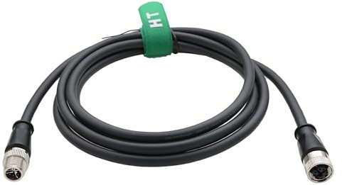 HangTon Ethernet Bridge M12 8 Pin X-Coded Male to Female Extension Cable for Basler Cognex Kathrein Keyence Baumer SICK Datalogic Automation Machine Vision Sensor Code Reader Camera 30M