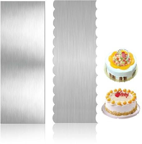 Cake Scraper Buttercream Smoother 2 Pcs Metal Cake Edge Scraper Icing Smoother Stainless Steel for Buttercream Cakes Decorating Tools 9 Inch