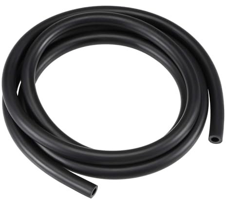 TOP-VIGOR Tubo per olio lubrificante, 4 mm x 7 mm x 1 m, tubo in gomma per irrigazione, piccole attrezzature, per esterni, tubi dell'acqua da giardino, nero
