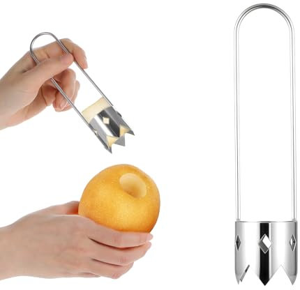 Descorazonador de manzanas, cortador de manzanas original de acero inoxidable, fácil de usar, removedor de semillas de frutas y verduras, hoja de acero inoxidable dentada, cortador de manzanas para