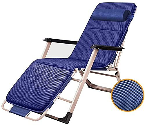 Lsoiup Klappbarer Terrassenstuhl aus Metall mit Netzkissen, Schwerelosigkeits-Sonnenliege für den Außenbereich, Bürostuhl, Relaxsessel