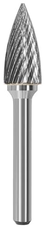 ZHaotn Cabezal de rectificado de Acero de tungsteno, Lima Rotatoria de carburo, Fresa de Punta de Arco, rectificado de Metal, Grabado, Ranura Simple y Doble