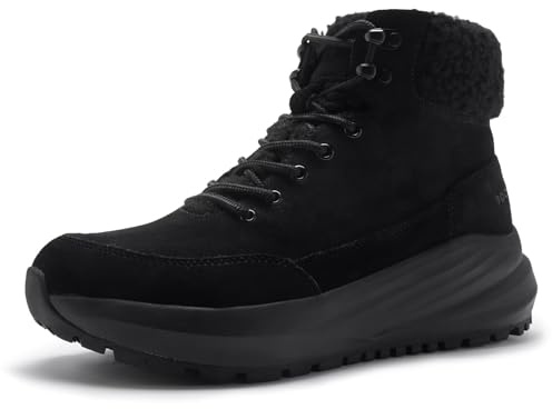 Women's Orthopedic Winter Wide Trekking Hiking Boots: Casual Plantar Fasciitis Arch Support Hammer Toes Orthotic Massage Walking Shoes, Neuropathy Pain Leisure Camping Outdoor Ankle Boots Black Size 6