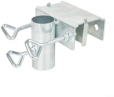 Oniissy Soporte de poste de paraguas para exteriores, soporte de montaje de abrazadera de metal para muebles de jardín, riel de terraza, silla de playa, mesa de patio con soporte de diámetro de poste