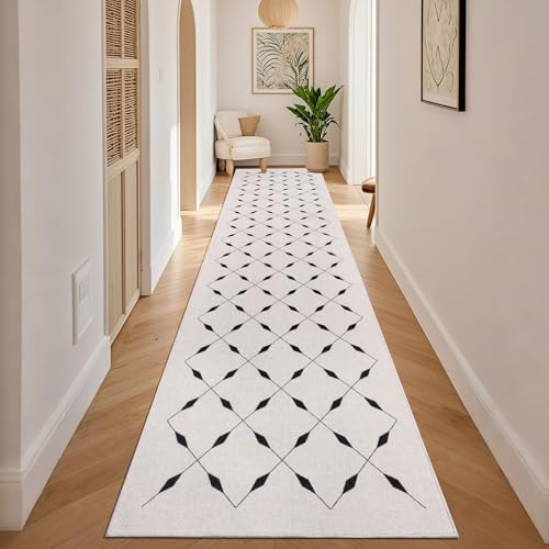 TUKDAK Vävmatta, löpare, hall, halkfri, 80 x 300 cm, tvättbar köksmatta, halllöpare modern, mattlöpare, kökslöpare, hallmatta, hallmatta för kök, entré, vardagsrum, korridor