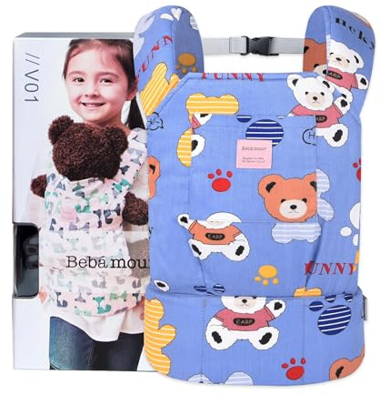 Bebamour - Soporte de muñeca para niños, accesorios de muñeca, bolsa de almacenamiento, mochila y soporte para muñecas, soporte para bebé, color azul