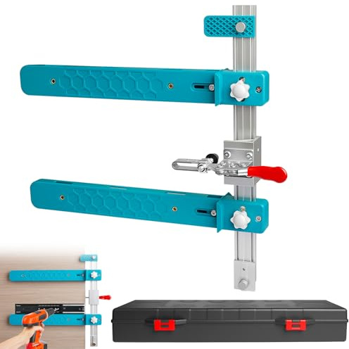 Drawer Slide Jig, Violetfox Drawer Slide Installation Tool with Toggle Clamp & Magnetic Arm, Cabinet Hardware Jig Punch Locator for Cabinets Desks Fast & Easy Accurate Installation