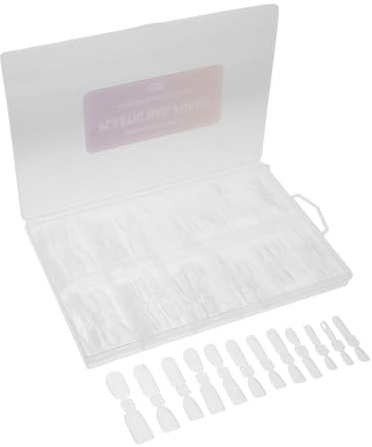 Baluue 120 Puntas de Uñas Postizas para Principiantes con Marcas de Escala Doble Función para Extensiones de Uñas Transparentes en Salones de Manicura