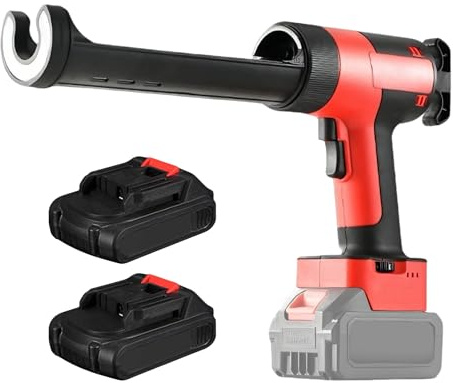 Prensa de cartuchos de batería compatible con batería Makita de 21 V, jeringa eléctrica de silicona para cartuchos de 280 – 330 ml, pistola de silicona con batería de empuje de 800 kg, 6 velocidades