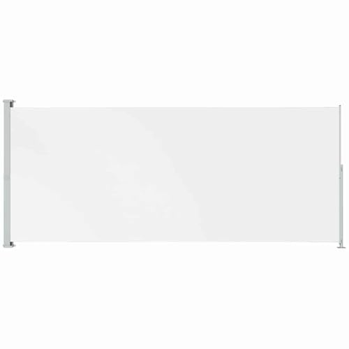 Gecheer Tenda laterale retrattile, privacy terrazza, protezione vento sole, poliestere resistente, base acciaio, tenda retrattile, rotolamento automatico, 200x500 cm crema, per patio e balcone