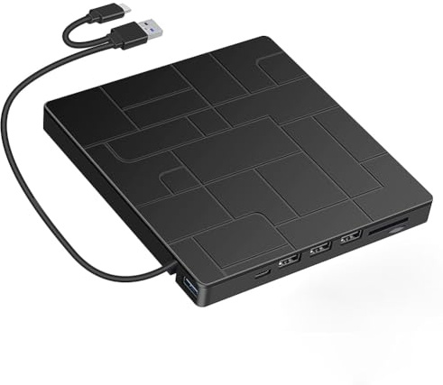 Buhdjfnke Bruciatore unità Ottica Multifunzione 7 in 1 CD CD Dvd Computer USB unità Ottiche Portatili Esterne Portatili