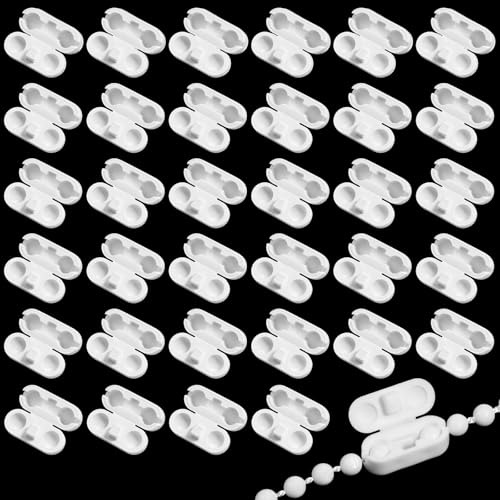 Cobee 40 Pcs Roller Blind Cord Connector Clips, Replacement Pull Ball Chain Connector Fits, Plastic Vertical Clips Blind Fittings for 4.5mm Roller, Roman, and Vertical Blinds