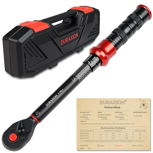 DURAXION Drehmomentschlüssel Klein 3/8,5-70Nm Motorrad Torque Wrench | ±3% Genauigkeit,72 Zähne Umschaltknarre,Cr-V Stahl,Doppelskala,Klick,Aufbewahrungsbox,für Fahrrad und Auto Zündkerzenwechsel