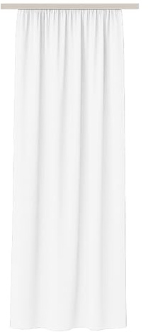 Bestlivings Vorhang Blickdicht Aber Lichtdurchlässig (140x175cm / 1 Stück) Gardine Uni (Weiß) mit Kräuselband/Universalband, Dekoschal für Fenster, Balkon - Dekorativer Gardinenschal