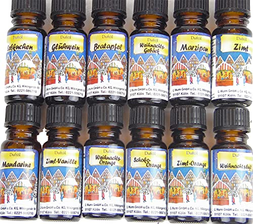 12 SET Weihnachts/Winter DUFTOEL Duftoel Raumduft mit verschiedenen Duftsorten