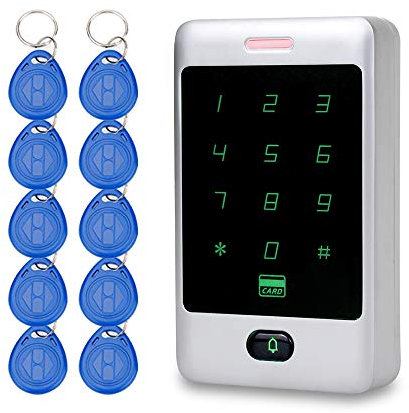 OBO HANDS RFID Nuovo Sistema di Controllo Accessi in Metallo Impermeabile (C30) + 10 Tasti + 1 Manuale