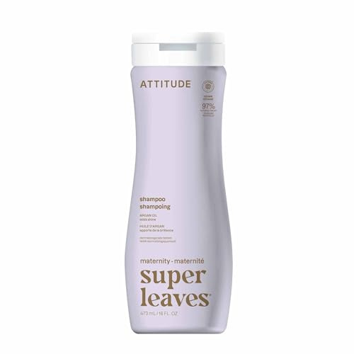 ATTITUDE Shampoing pour Femme Enceinte, Certifié EWG Verified, Nourrit les Cheveux, Ingrédients d’Origine Naturelle, Végane, Extrait d'Huile d'Argan, Parfum Rose & Fleurs Blanches, 473 mL