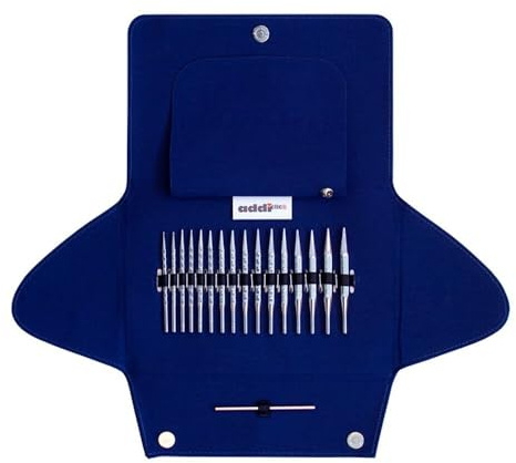 Addi Click Novel-Etui Lace Short, Metall, blau, 3,5-8 mm