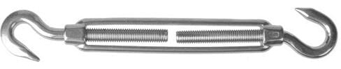 Edelstahl V4A Drahtseil Spannschloss mit Öse oder Haken in 15 Ausführungen auswählbar (M12, Haken/Haken)