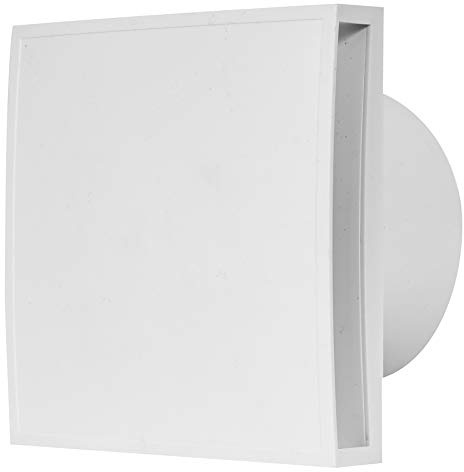 Stylish Bathroom Extractor Fan 125mm / 5 Kitchen Ventilator with Front Cover (with Timer and Humidity Sensor, White)
