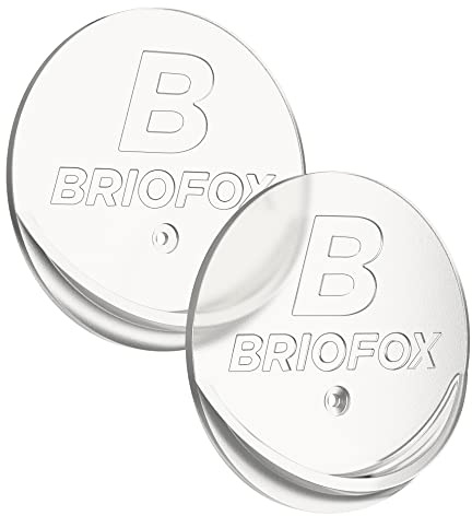 BRIOFOX Duschvorhangstangenhalter, 3M-Kleber, hitzebeständig, wasserdicht, maximale Belastung 27,2 kg, Duschstangenhalter für Wand, 2 Stück, transparent (Stange nicht im Lieferumfang enthalten)