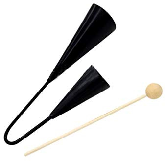 TOYANDONA Doppel-kuhglocken Aus Metall Musikinstrument Für Klassenzimmer Langlebig Und Robust Mit Holzhammer Enthalten Für Außenbereich Und Innenbereich