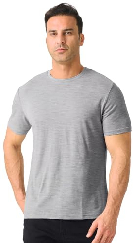 Merino Protect 100% Merino Shirt Herren Kurzarm Geruchsresistent Merinowolle Unterwäsche Leicht Wandern Reisen T-Shirt Weich Unterhemd