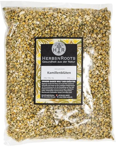 Kamillenblüten 500g • Entspannung Tee • Kamillentee • ganz und getrocknet • 100% Natur • Erste Wahl • Kamille Blüten ganz • intensiver Geschmack • HerbsnRoots