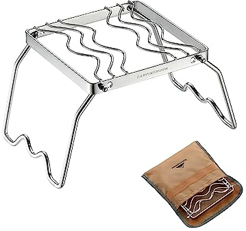 Campingmoon Mini barbecue pliable en acier inoxydable 304 avec sac de transport pour pieds