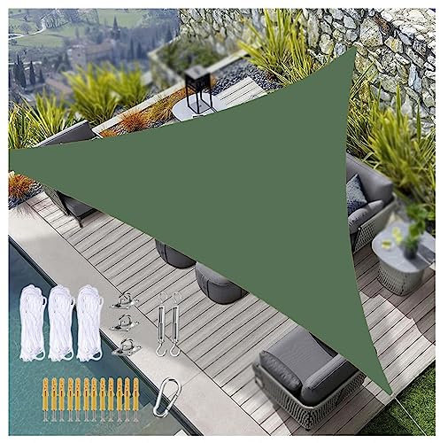 Voile Dombrage Triangulaire ， Toile ImperméAble Triangle Ombrage ， pour Patio Jardin, Terrasse,ExtéRieur, Balcon,Green-2m/6ftx2m/6ftx2m/6ft
