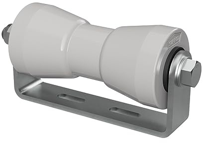 SUPROD Rouleau de quille en polyuréthane avec Support Aide à la Mise à l'eau des remorques de Bateaux galvanisé 180 mm, Gris