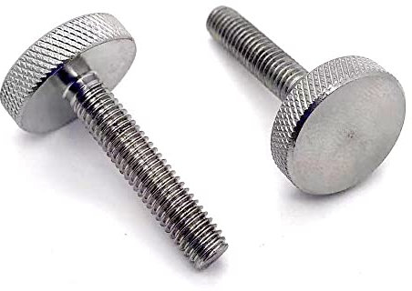 Rändelschrauben M3 M4 M5 M6 M8 M10 Edelstahl-Rändel, flach, großer runder Kopf, handfest anziehen, dekorative Rändelschraube, Einstellschraube, DIN653-Schrauben, Befestigungselement, 5 Stück, M3 x 8 m