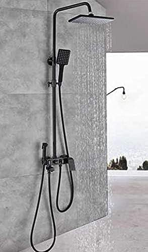 Schwarz-Bronze-Duscharmatur-Set In Der Wand, Regen-Badezimmer-Duschsäule, Einhebelmischer, 4 Funktionen, Duschmischer, Bidet-Sprayer