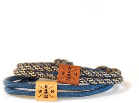 Familien Wunschgravur Armband mit Initialen aus Holz und Segeltau Partnerarmband Holzarmband verschiedene Farben