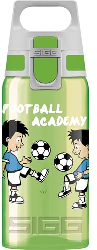 Sigg - Trinkflasche Kinder - Viva One Football School - Für Kohlensäurehaltige Getränke Geeignet - Auslaufsicher - Spülmaschinenfest - BPA-frei - Sport & Schule - Grün mit Fußballspielern - 0,5L