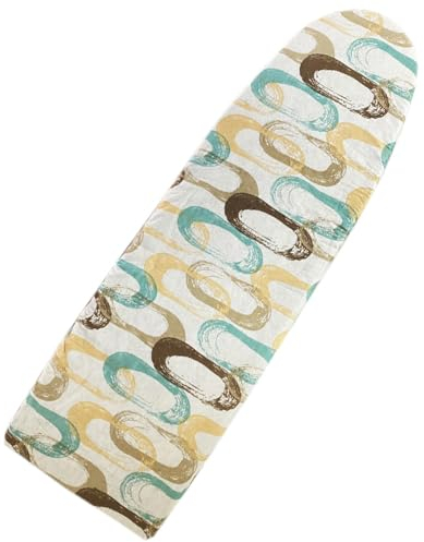 VIRSUS Bügelbrettbezug Universal 723, Größe 140 x 60 cm, Bezug aus 100% Baumwolle mit Gummizug für perfekten Halt am Bügelbrett, hitzebeständig bis 200°, hergestellt in Italien (Muster Beige und