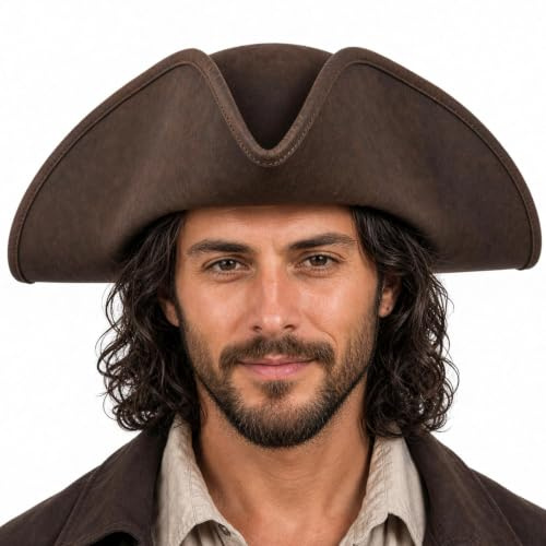 HOMELEX Pirate Tricorn Hat for Adults Halloween Costume